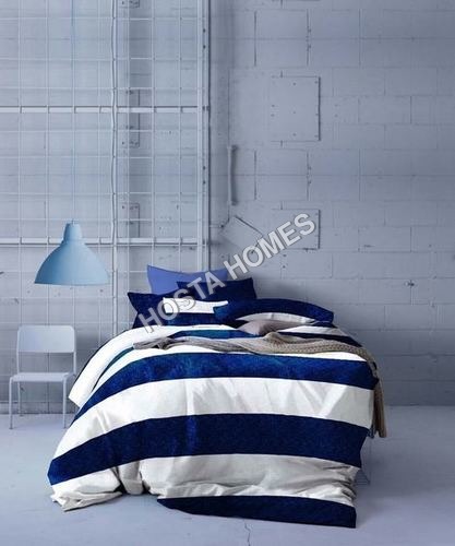 Blue & White Color Cotton Bed Sheet