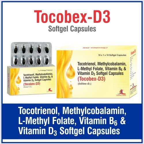 Tocotrienol 60 mg.+Vitamin B6+Methylcobalamin 1500 mcg.+L-methyl folate 400 mcg.