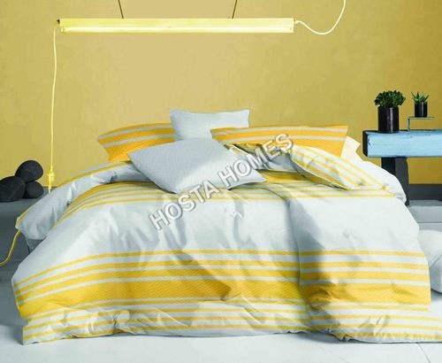 Yellow & White Color Cotton Bed Sheet