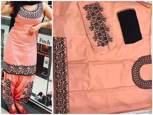 Cotton work patiyala suits