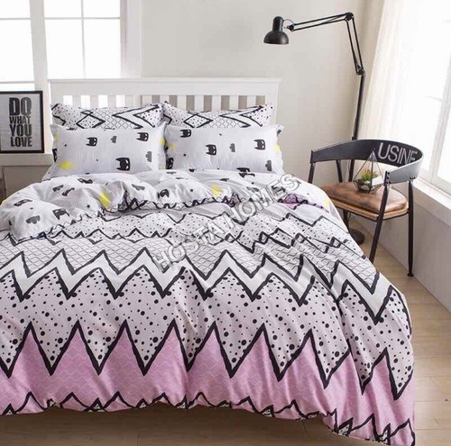 Multicolor Abstract Design Cotton Comforter Set 4 Pcs