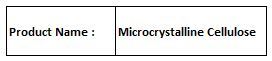 Microcrystalline Cellulose