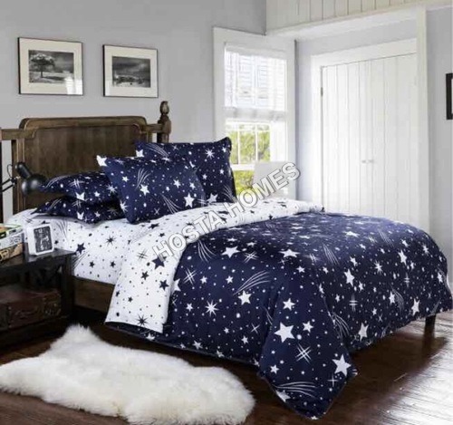 Stars Design Multiclor Cotton Comforter Set 4 Pcs