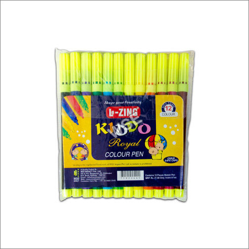 12 Assorted Colours Lezing Kiddo Royal Sketch Pen