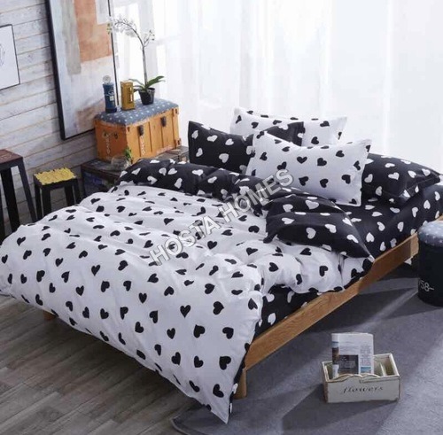 Black & White Color Cotton Comforter Set 4 Piece