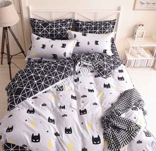New Design Black & White Color Cotton Comforter Set 4 Piece