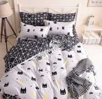 New Design Black & White Color Cotton Comforter Set 4 Piece