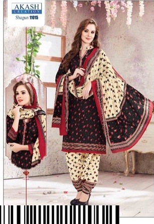 Cotton Printed Dress Materials Akash Shagun Vol-11 By Mayur Creation - Cotton, Top 2.5m, Bottom 2m, Dupatta 2.25m | Stylish Design, Vibrant Colors, Durable Fabric, Punjabi Salwar Kameez