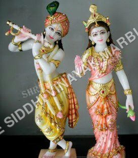 Marble Krishna Radha Statue