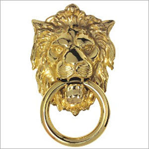 Gold Lion Head Door Knocker