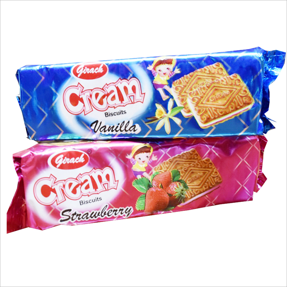 90 GMS Cream Strawberry and Vanilla Biscuit