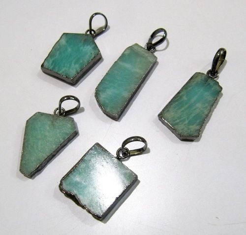 Natural Amazonite Slice Pendant