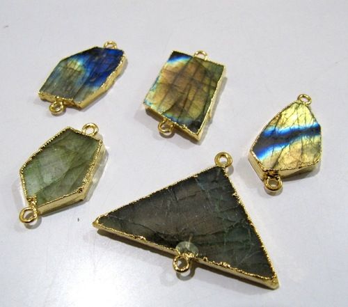 Natural Labradorite Slice Connector