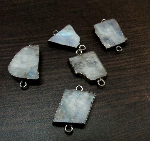 Natural Rainbow Moonstone Connector