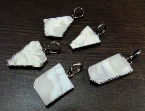 White Agate Slice Pendant