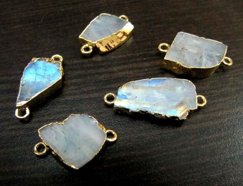 Natural Rainbow Moonstone Connector