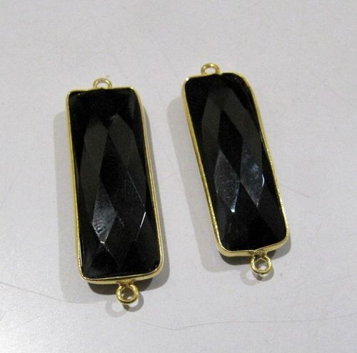 Charms Black Onyx Baguette Shape Briolette Connector