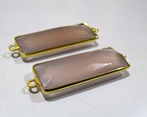 Charms Pink Chalcedony Connector