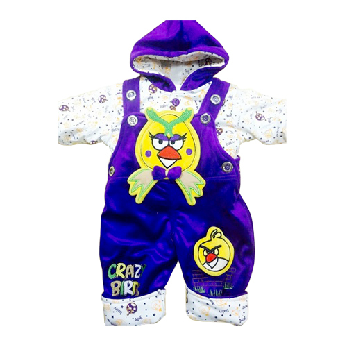 Fancy Baby Wear - Velvet Cotton, 6-12 Months, Purple | Snap Buttons, Soft Fabric, Attached Hood, Durable Stitching