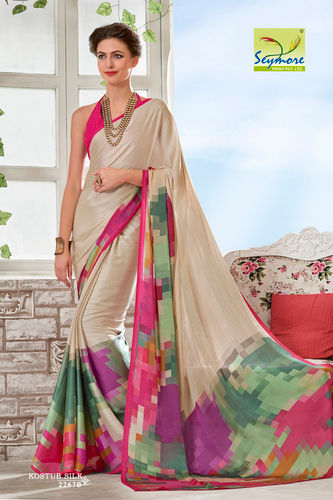 Cream Party Wear Saree