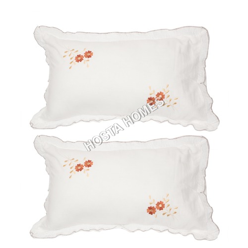 White Floral Cotton Set of 2 Pillow Cover White Floral Cotton Set of 2 Pillow Cover