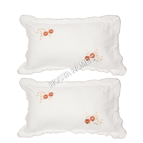 White Floral Cotton Set of 2 Pillow Cover