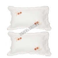 White Floral Cotton Set of 2 Pillow Cover
