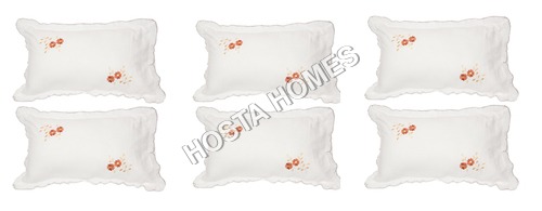 White Color Floral Cotton Pillow Covers 6 Pieces Set