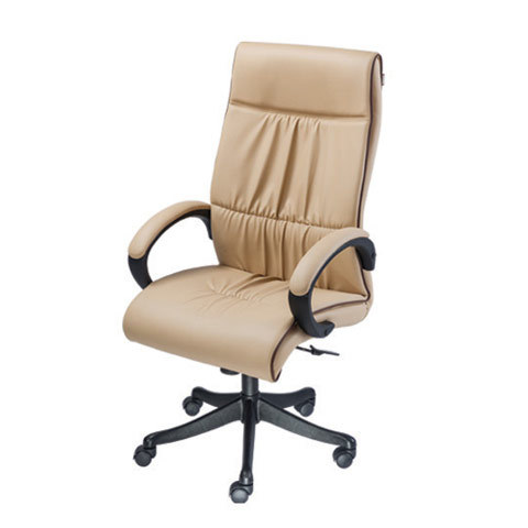 Glossy Series - Leather, Steel, Adjustable Height, Beige Swivel Base | Ergonomic Design, Comfortable Seating, Durable, Stylish Look
