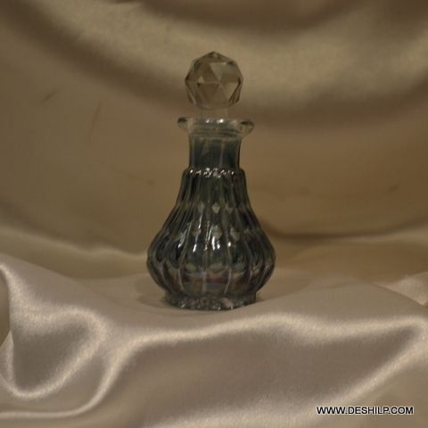 GLASS PERFUME BOTTLE AND DECANTER