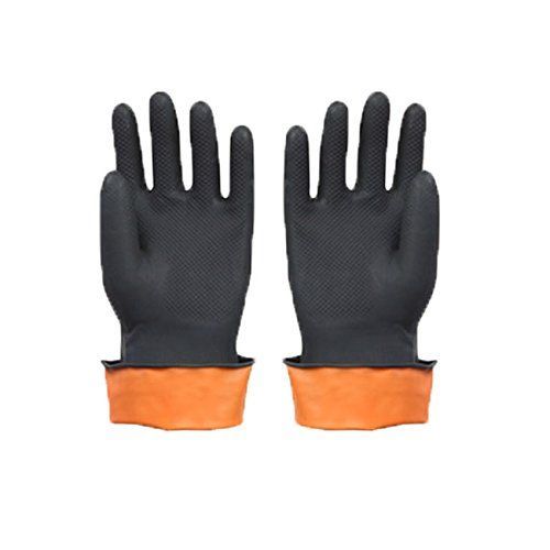 Black & Orange Household Latex Gloves