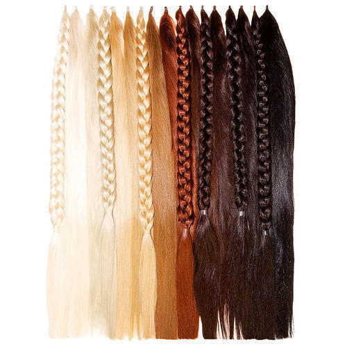 Black & Brown & Cream & White Synthetic Hair