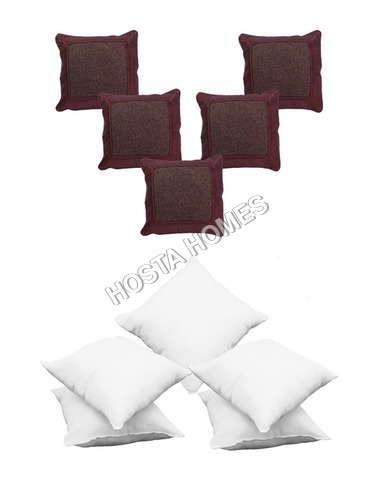 Brown Color 5 Cushion Covers :: 5 Plain Cushion Covers