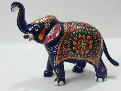 Figurine Metal Meenakari Elephant