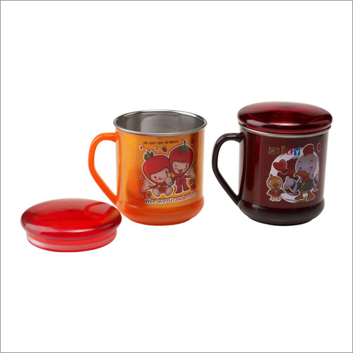 Orange And Coffee Kio Steel Mug With Lid