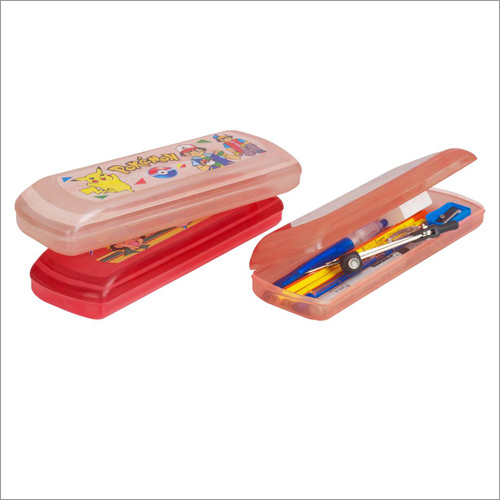 Red And Brown Optical Plastic Pencil Box