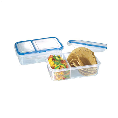 Blue And Transparent 403 Super Lock & Seal Plastic Lunch Tiffin Box