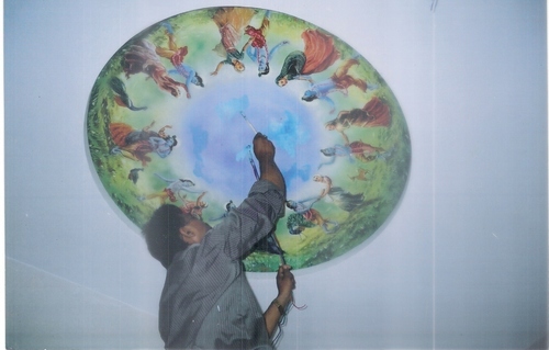 Without Frame Fresco Mandir Painting