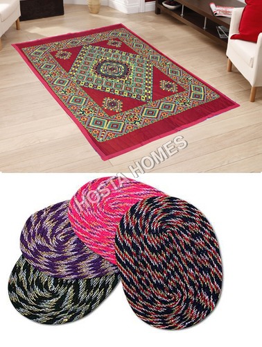 Abstract Design Poly Cotton Carpet :: 4 Pieces Door Mats