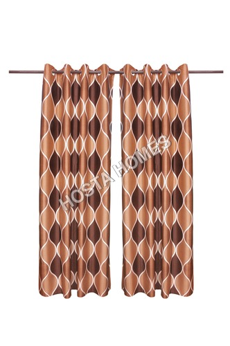 Multicolor Polyester Set Of 2 Curtains