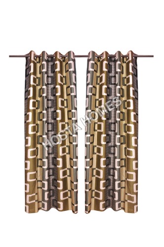 Multicolor Polyester Window & Doormats Curtains Set Of 2