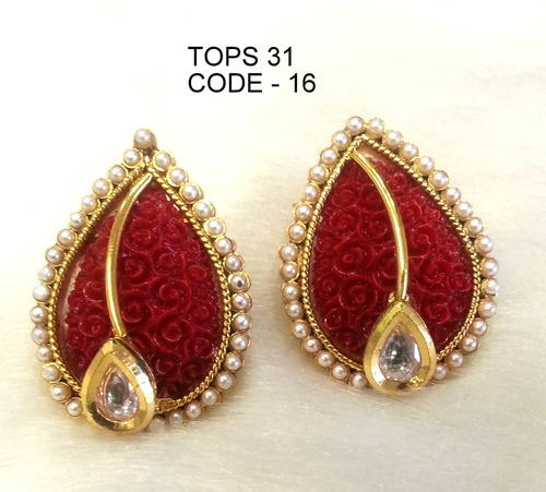 Earring Tops - Copper Alloy | Exquisite Antique Design, Fashion-Forward Aesthetic, Masterfully Crafted by Talented Designers