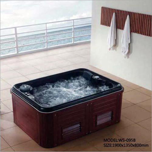 Spa Bathtub - Acrylic 1900x1350x800mm Dark Red, Fiberglass Resin Reinforced, Hydrotherapy Comfort