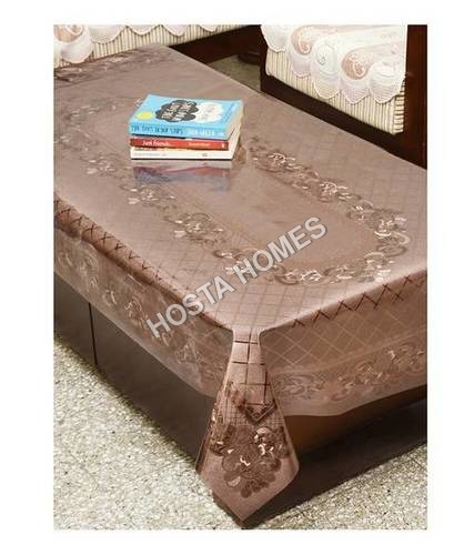 Brown Pvc Dining Table Cover Tablecloth Waterproof Protector, 6-8 Seater, 60 X 90 Inches Rectangle