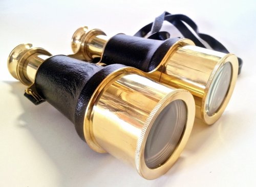 Brass Leather Binocular 6"- Antique Style Binoculars- Nautical Decor Home Decoration By Nautical Mart Inc.