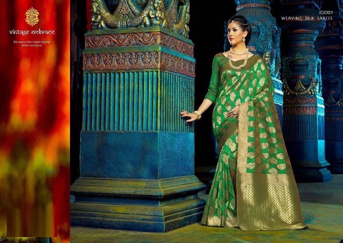 Green Beautiful Weaving Silk Saree Online