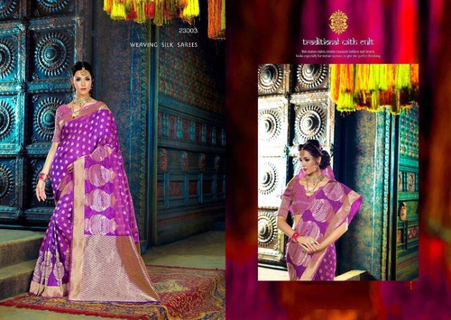Purple Designer Silk Saree Wholesaler
