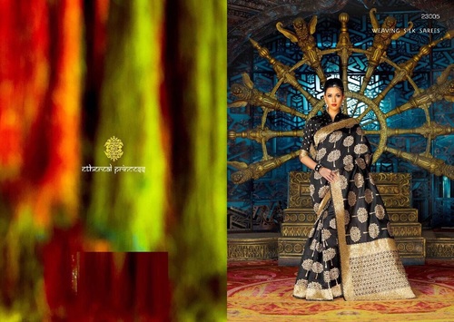 South Black Beauty Designer Weaving Silk Sarees Supplier