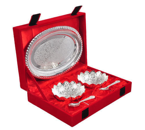 2 Bowl & Spoon With Tray in Wooden Box gift Gift Set,