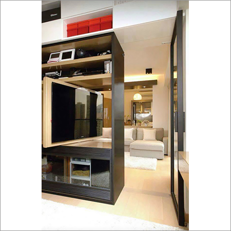 Wooden Designer Swivel TV Unit
